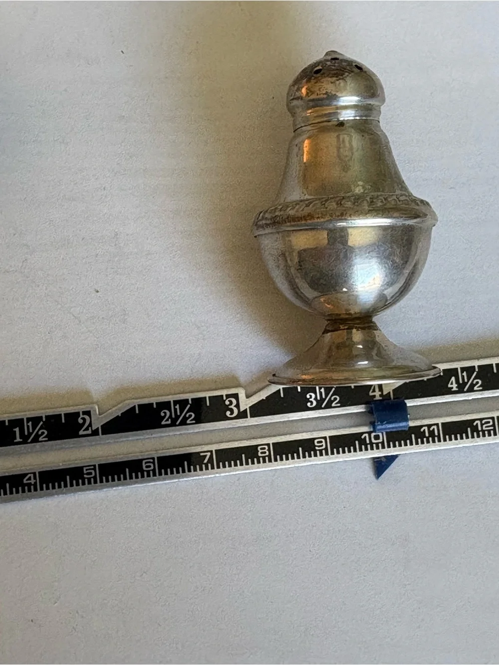 Sterling Silver Vintage Sculpted Individual Salt and Pepper Shakers PAIR